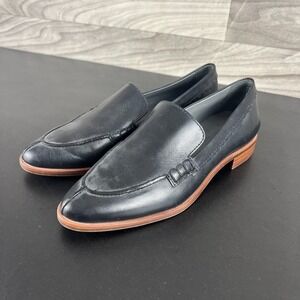 The FLEXX Bowery Loafers Women's Sz 6.5M Black Leather‎ Split Toe Slip-On Career